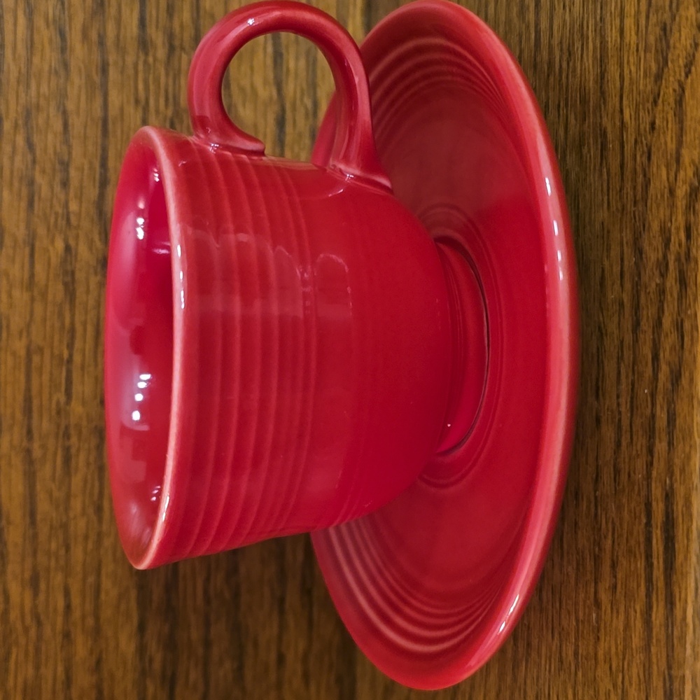 Fiesta Red Tea Cup and Saucer